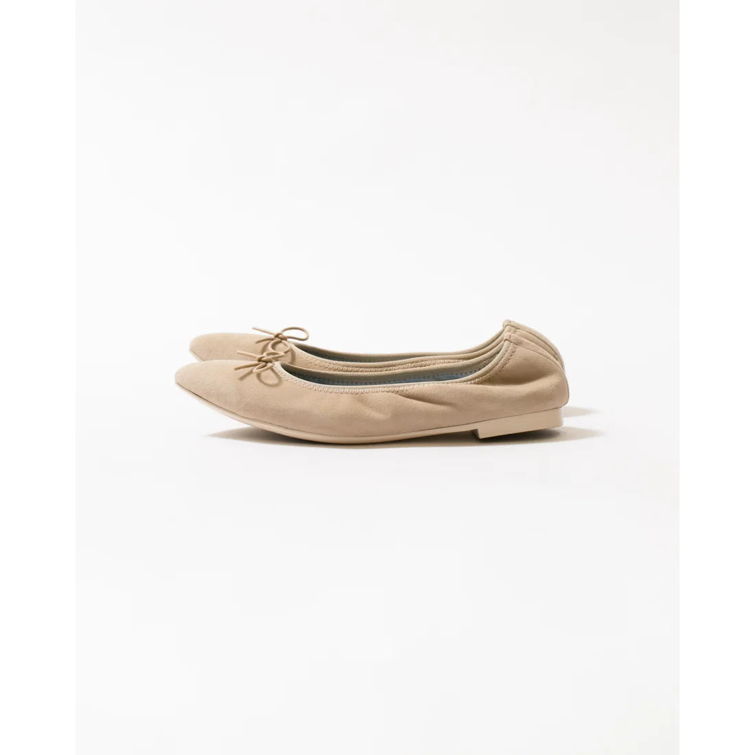 日本製【珍珠色調防水】Emma Francis尖頭平底芭蕾舞鞋 (01b-L S108) (Beige leather suede)（ベージュ レザースエード）