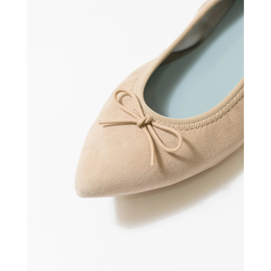 日本製【珍珠色調防水】Emma Francis尖頭平底芭蕾舞鞋 (01b-L S108) (Beige leather suede)（ベージュ レザースエード）