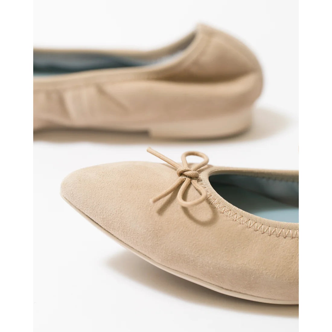 日本製【珍珠色調防水】Emma Francis尖頭平底芭蕾舞鞋 (01b-L S108) (Beige leather suede)（ベージュ レザースエード）