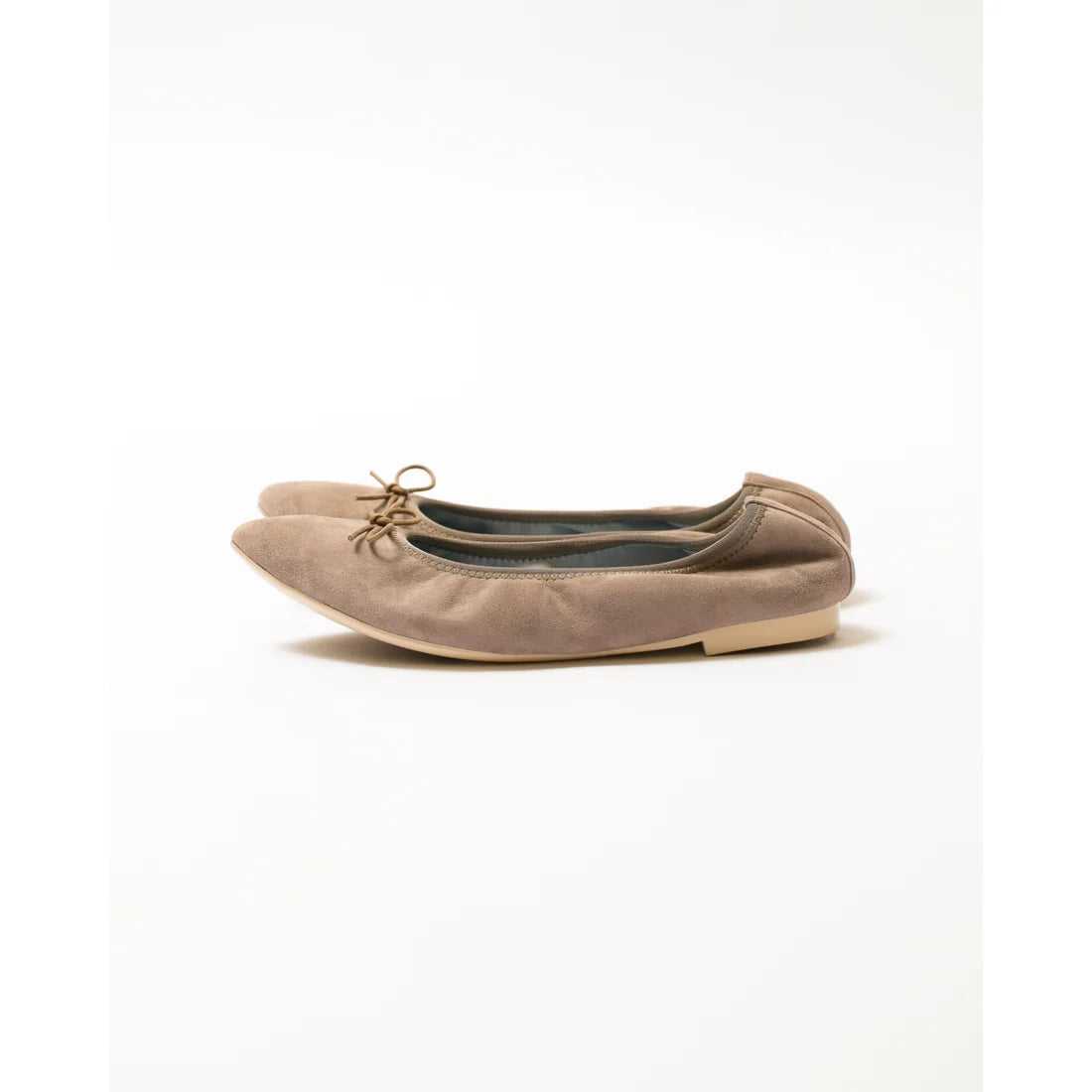 日本製【珍珠色調防水】Emma Francis尖頭平底芭蕾舞鞋(01b-L S155)(Charcoal grey leather suede)（チャコールグレー レザースエード）