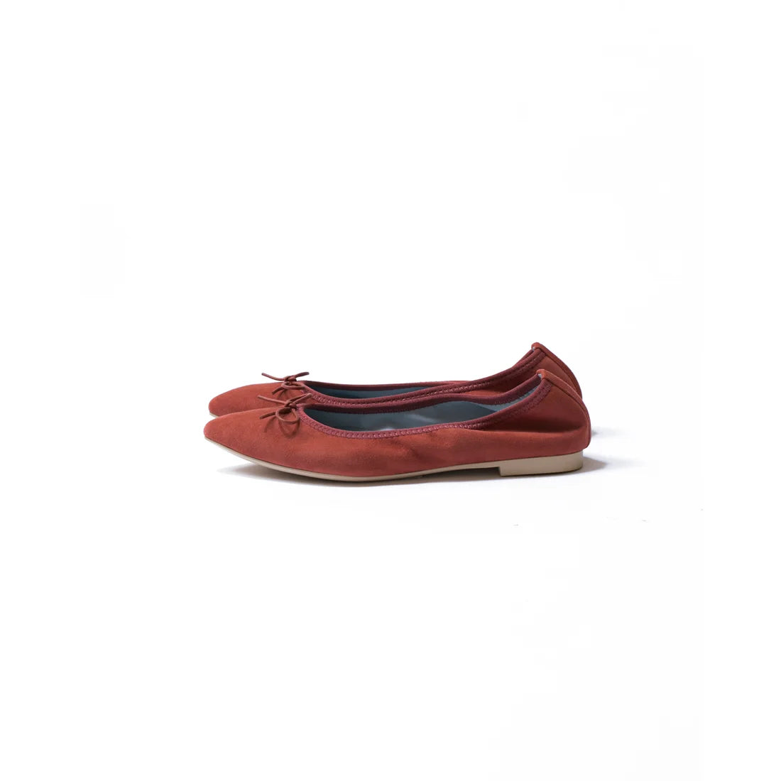 日本製【珍珠色調防水】Emma Francis尖頭平底芭蕾舞鞋(01b-L S129)(orange leather suede)（オレンジ レザースエード）
