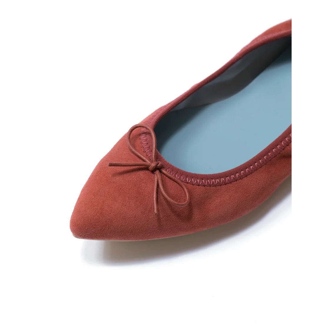 日本製【珍珠色調防水】Emma Francis尖頭平底芭蕾舞鞋(01b-L S129)(orange leather suede)（オレンジ レザースエード）
