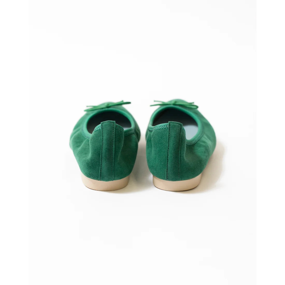 日本製【珍珠色調防水】Emma Francis尖頭平底芭蕾舞鞋 (01b-L S111) (Green leather suede)（グリーン レザースエード）