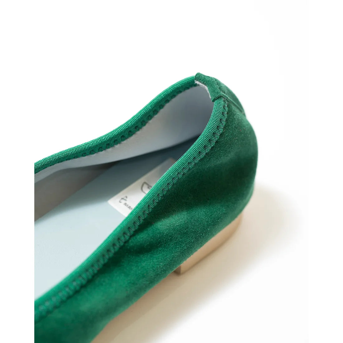 日本製【珍珠色調防水】Emma Francis尖頭平底芭蕾舞鞋 (01b-L S111) (Green leather suede)（グリーン レザースエード）
