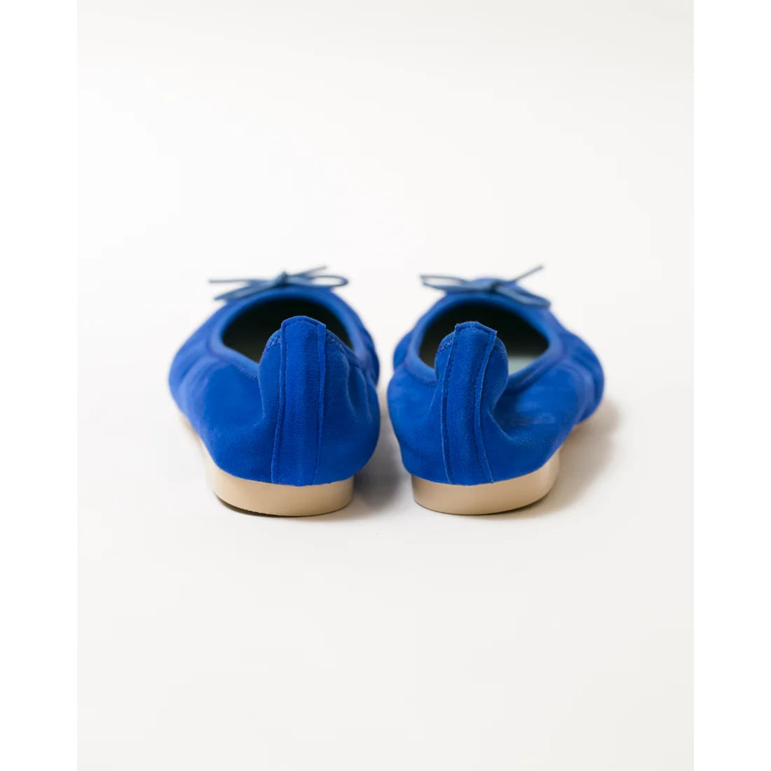 日本製【珍珠色調防水】Emma Francis尖頭平底芭蕾舞鞋 (01b-L S120) (Blue leather suede)（ブルー レザースエード）