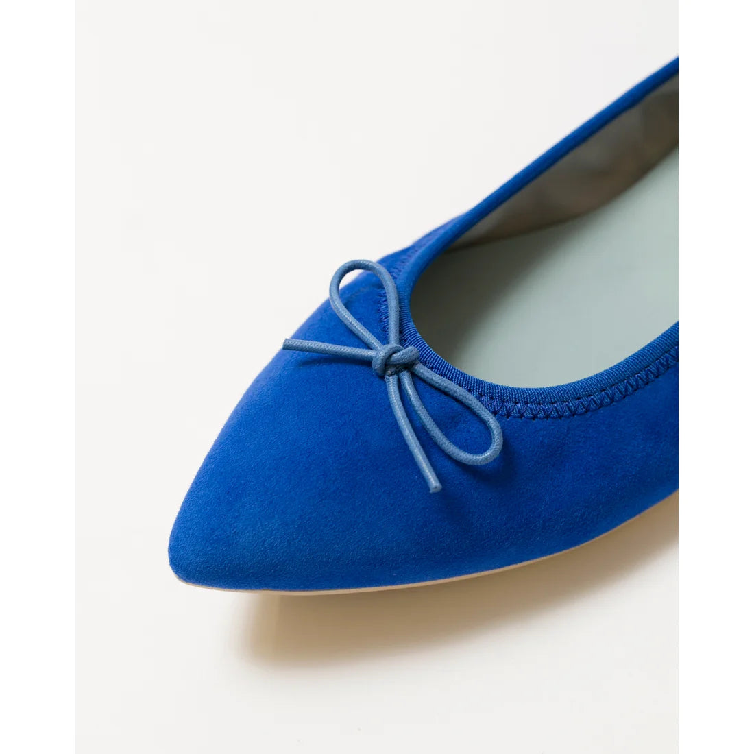日本製【珍珠色調防水】Emma Francis尖頭平底芭蕾舞鞋 (01b-L S120) (Blue leather suede)（ブルー レザースエード）