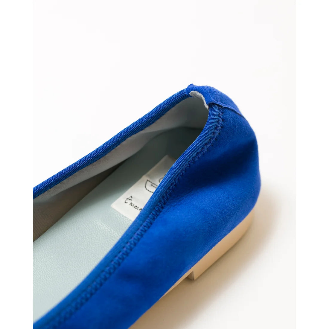 日本製【珍珠色調防水】Emma Francis尖頭平底芭蕾舞鞋 (01b-L S120) (Blue leather suede)（ブルー レザースエード）