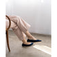 日本製【珍珠色調防水】Emma Francis尖頭平底芭蕾舞鞋(01b-L S117)(Navy leather suede)（ネイビー レザースエード）
