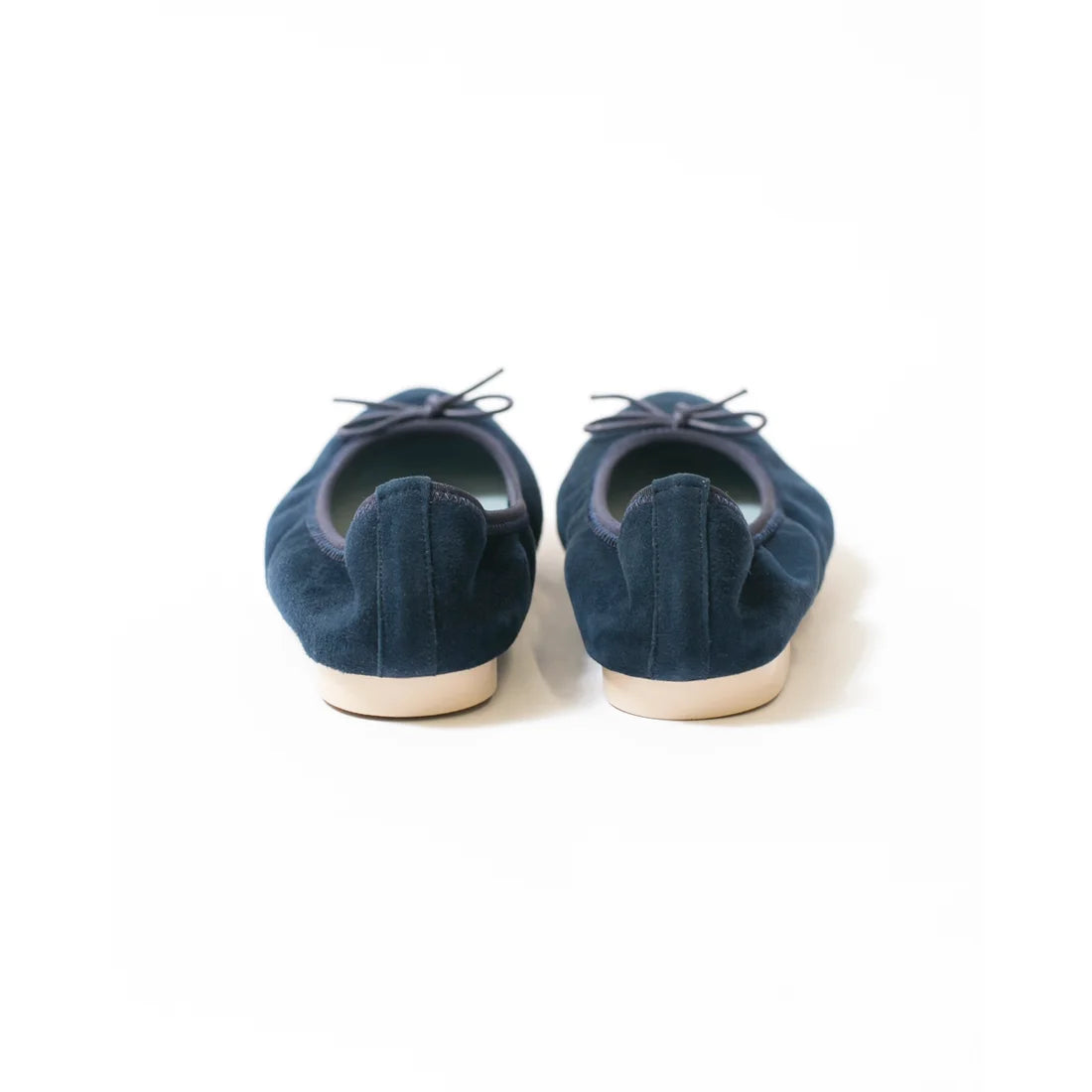 日本製【珍珠色調防水】Emma Francis尖頭平底芭蕾舞鞋(01b-L S117)(Navy leather suede)（ネイビー レザースエード）