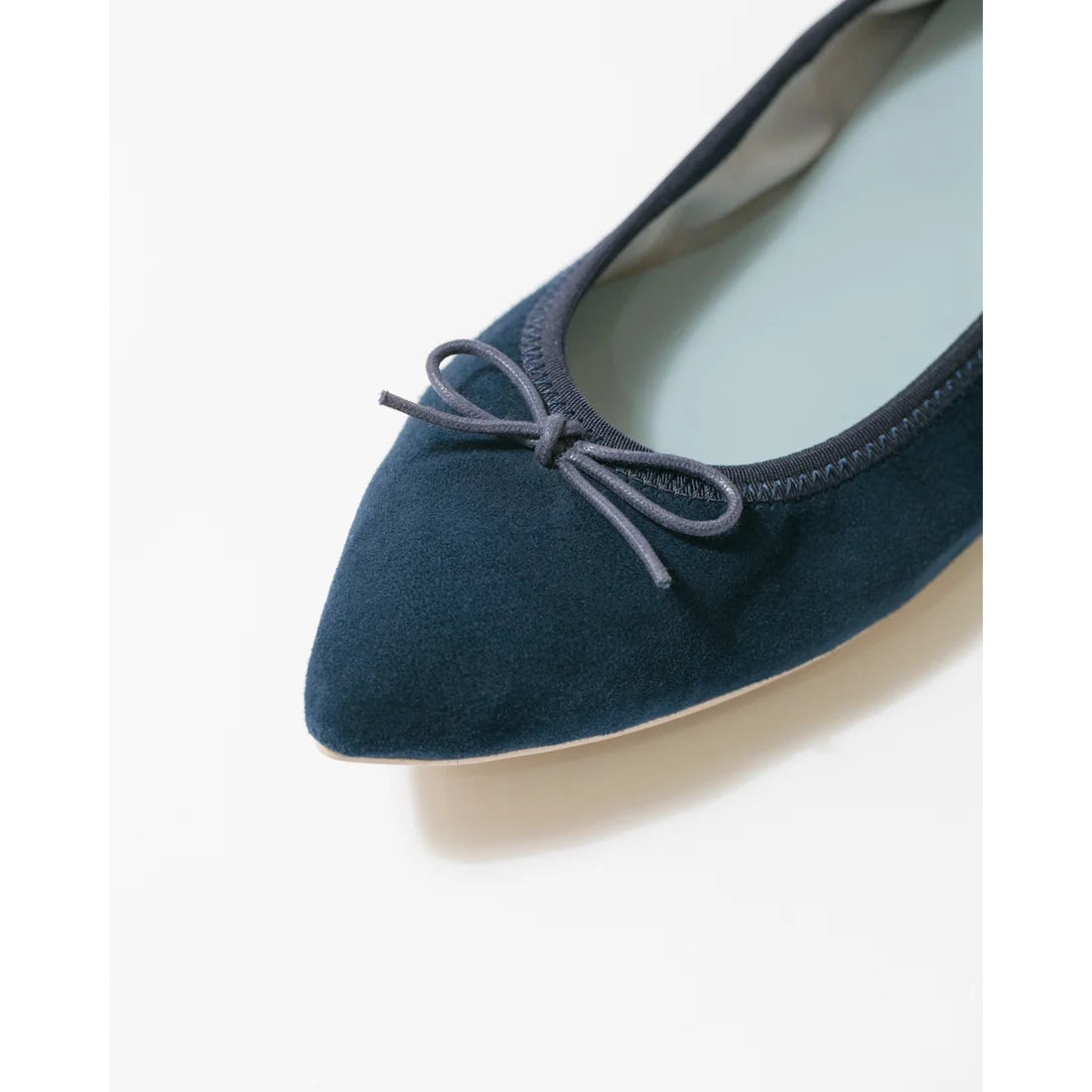 日本製【珍珠色調防水】Emma Francis尖頭平底芭蕾舞鞋(01b-L S117)(Navy leather suede)（ネイビー レザースエード）