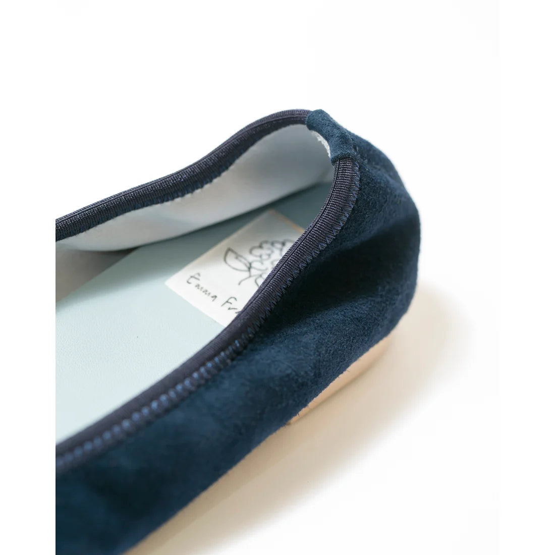日本製【珍珠色調防水】Emma Francis尖頭平底芭蕾舞鞋(01b-L S117)(Navy leather suede)（ネイビー レザースエード）