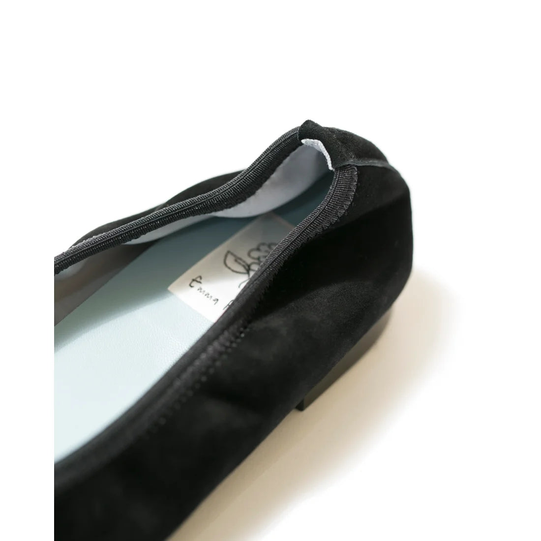 日本製【珍珠色調防水】Emma Francis尖頭平底芭蕾舞鞋(01b-L S101)(Black leather suede)（ブラック レザースエード）