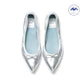日本製【珍珠色調防水】Emma Francis尖頭平底芭蕾舞鞋 (01b-L M162) (Silver leather suede)（シルバー レザースエード）