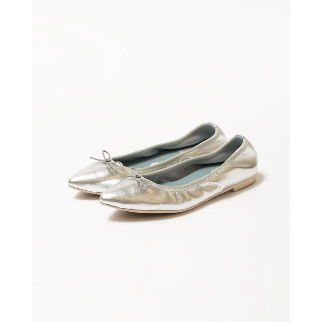日本製【珍珠色調防水】Emma Francis尖頭平底芭蕾舞鞋 (01b-L M162) (Silver leather suede)（シルバー レザースエード）