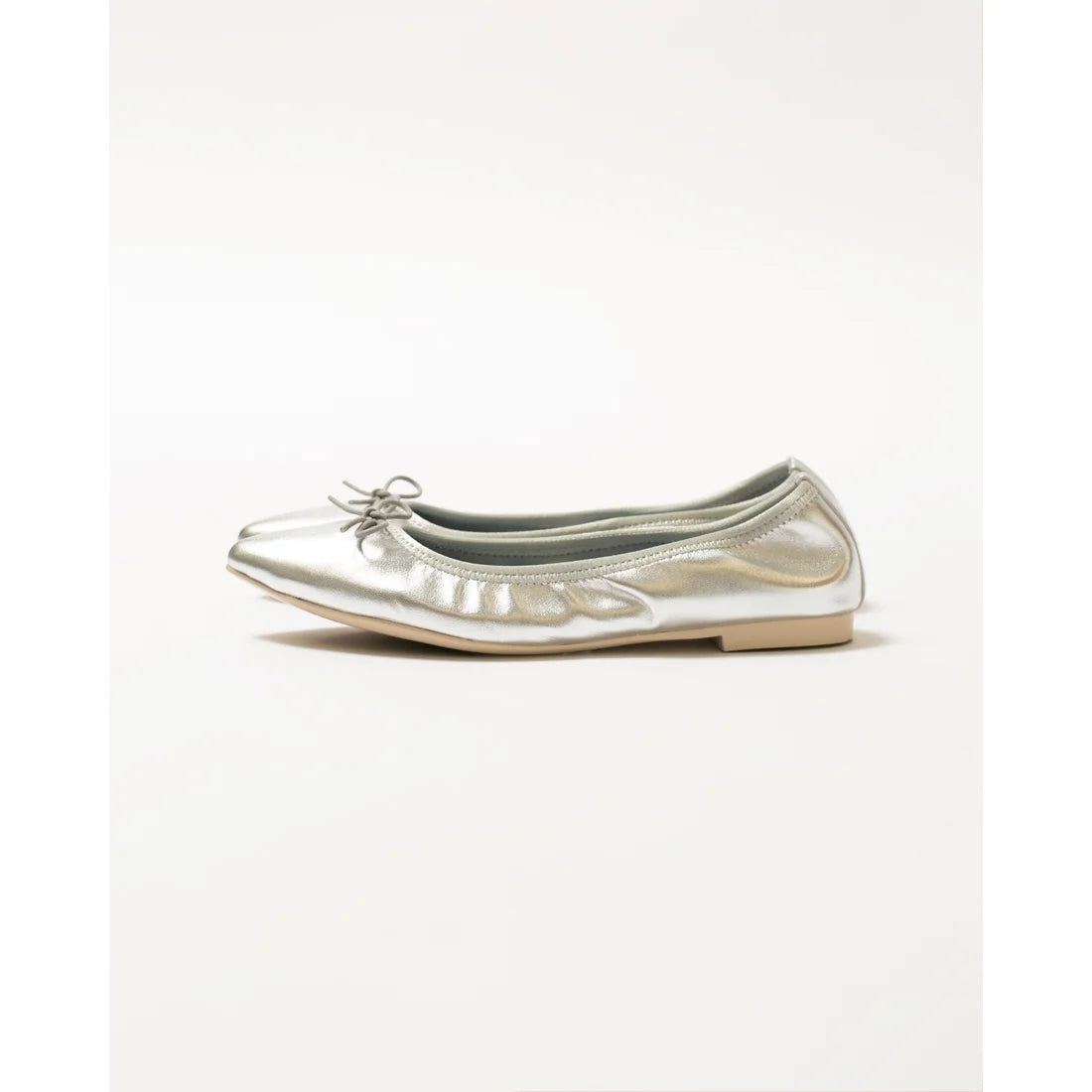 日本製【珍珠色調防水】Emma Francis尖頭平底芭蕾舞鞋 (01b-L M162) (Silver leather suede)（シルバー レザースエード）