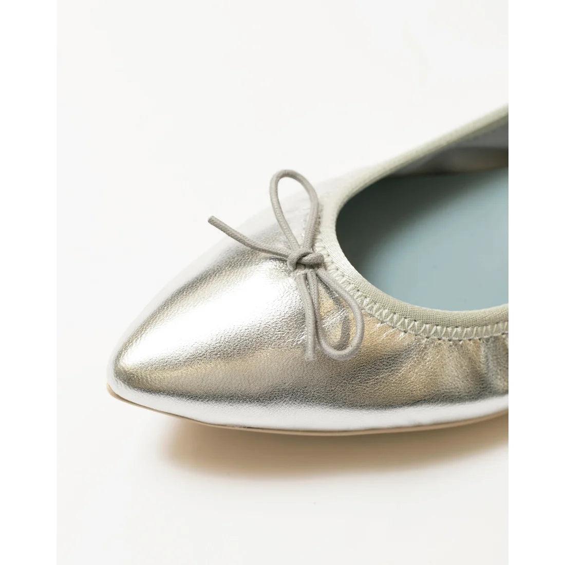 日本製【珍珠色調防水】Emma Francis尖頭平底芭蕾舞鞋 (01b-L M162) (Silver leather suede)（シルバー レザースエード）