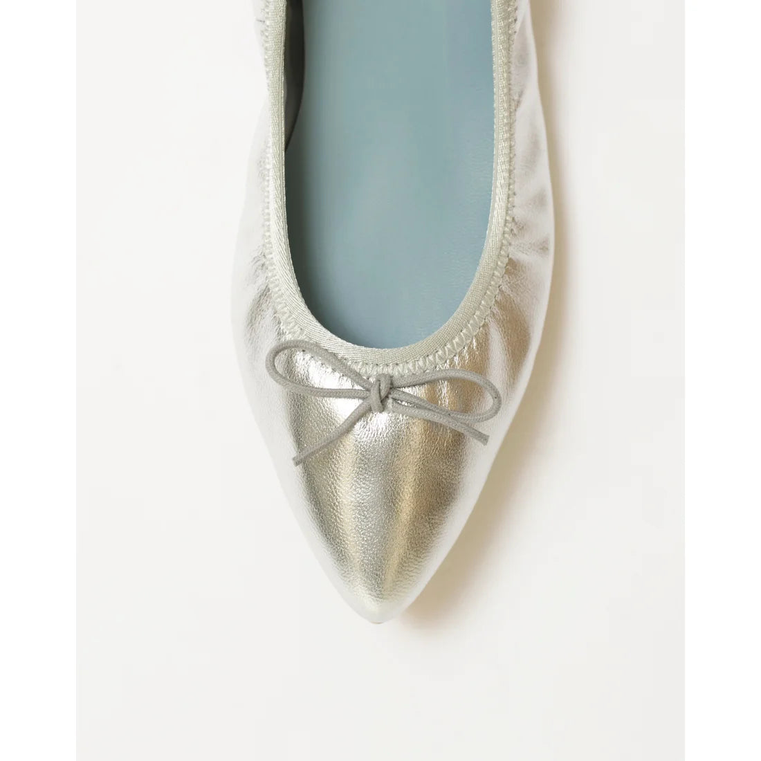 日本製【珍珠色調防水】Emma Francis尖頭平底芭蕾舞鞋 (01b-L M162) (Silver leather suede)（シルバー レザースエード）