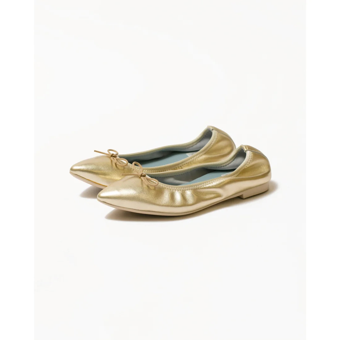 日本製【珍珠色調防水】Emma Francis尖頭平底芭蕾舞鞋 (01b-L M164) (Gold leather suede)（ゴールド レザースエード）