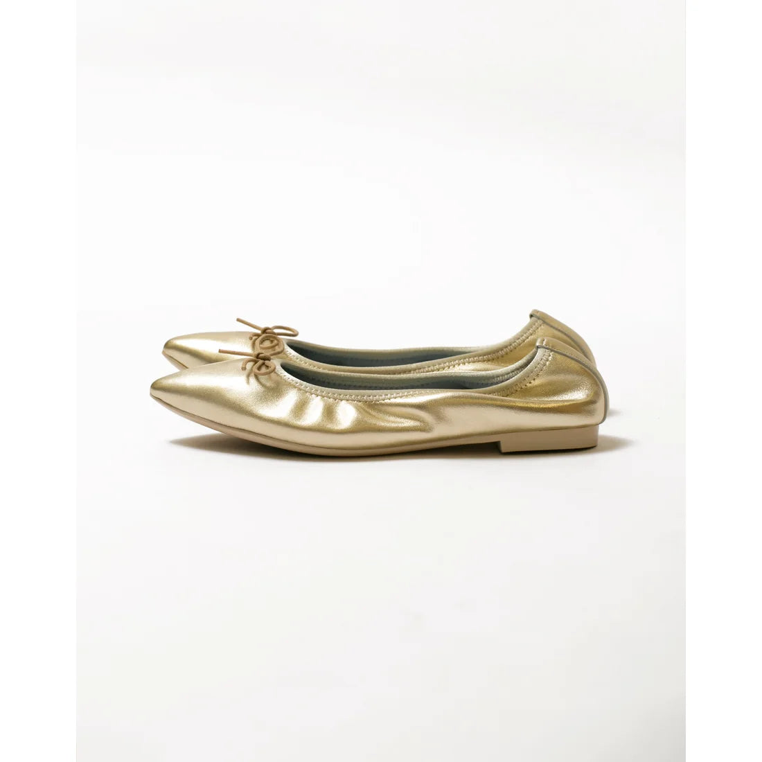 日本製【珍珠色調防水】Emma Francis尖頭平底芭蕾舞鞋 (01b-L M164) (Gold leather suede)（ゴールド レザースエード）