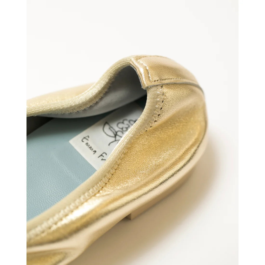 日本製【珍珠色調防水】Emma Francis尖頭平底芭蕾舞鞋 (01b-L M164) (Gold leather suede)（ゴールド レザースエード）