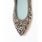 日本製【珍珠色調防水】Emma Francis尖頭平底芭蕾舞鞋(01b-L S334)(Leopard print leather suede)（レオパード柄 レザースエード）