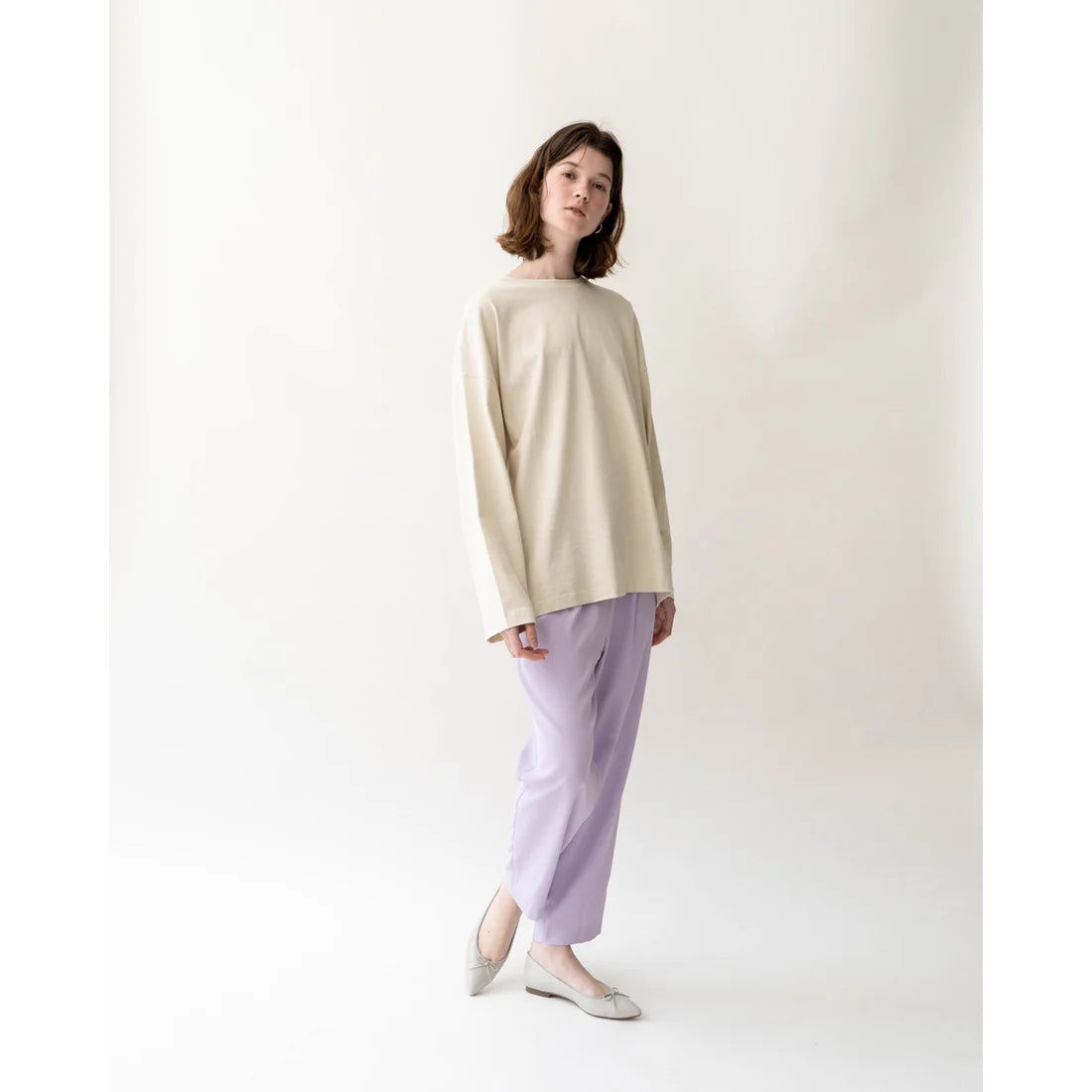 日本製【晴雨兼容】Emma Francis尖頭平底芭蕾舞晴雨鞋(	01a-E 153)(Grey enamel)（グレー エナメル）