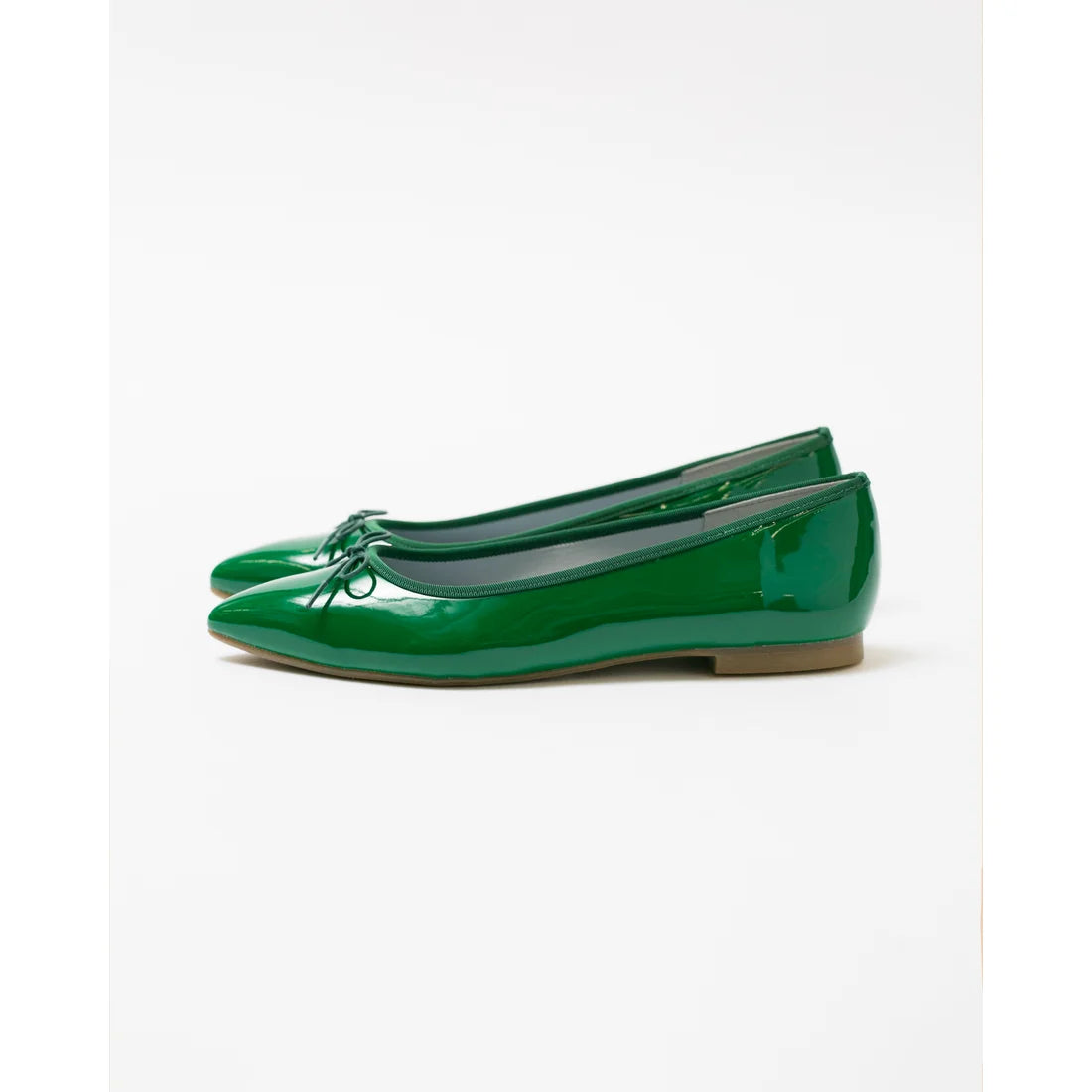 日本製【晴雨兼容】Emma Francis尖頭平底芭蕾舞晴雨鞋(01a-E 111)(Green enamel)（グリーン エナメル）