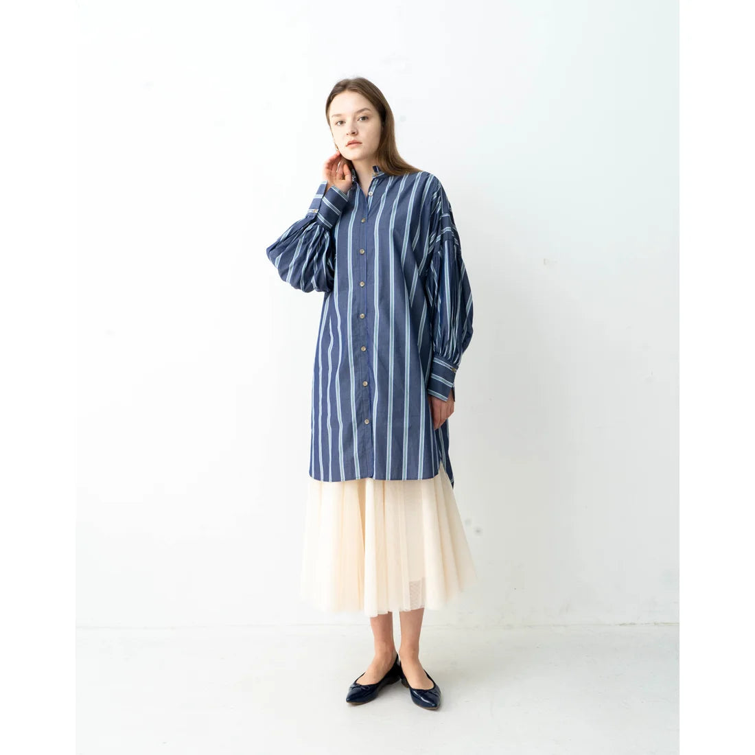 日本製【晴雨兼容】Emma Francis尖頭平底芭蕾舞晴雨鞋(01a-E 117)(Navy Enamel)（ネイビー エナメル）
