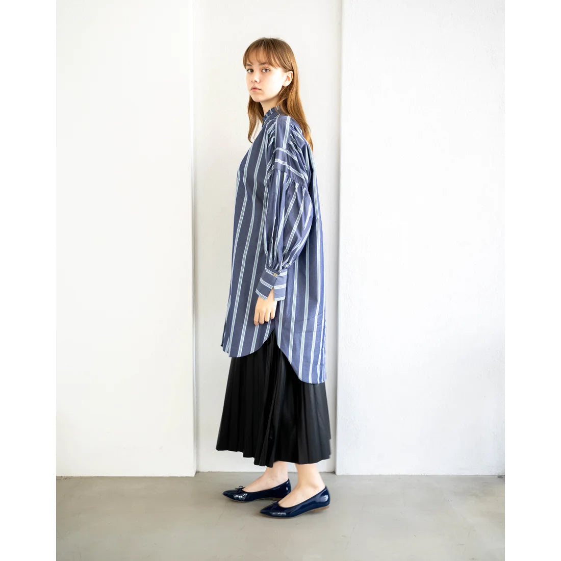 日本製【晴雨兼容】Emma Francis尖頭平底芭蕾舞晴雨鞋(01a-E 117)(Navy Enamel)（ネイビー エナメル）