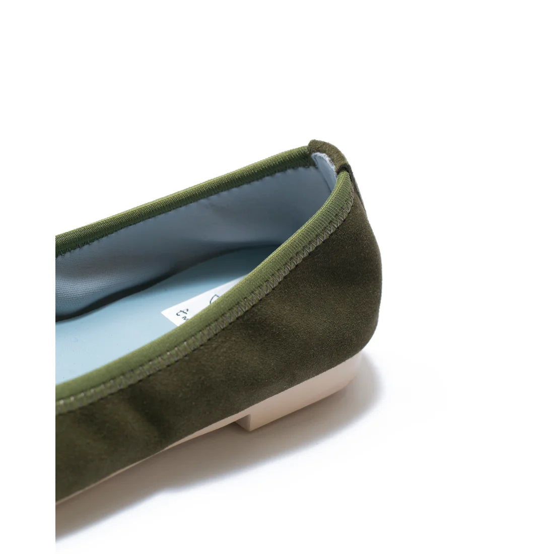 日本製【珍珠色調防水】Emma Francis圓頭平底芭蕾舞鞋(02b-L S147)(Khaki leather suede)（カーキ レザースエード）