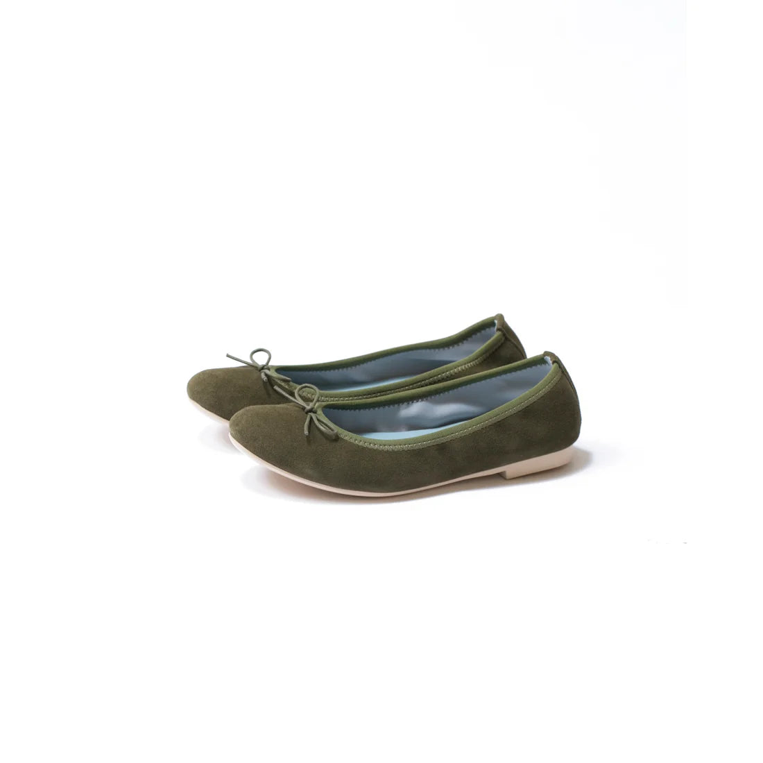 日本製【珍珠色調防水】Emma Francis圓頭平底芭蕾舞鞋(02b-L S147)(Khaki leather suede)（カーキ レザースエード）