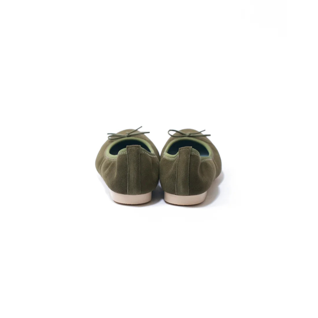 日本製【珍珠色調防水】Emma Francis圓頭平底芭蕾舞鞋(02b-L S147)(Khaki leather suede)（カーキ レザースエード）