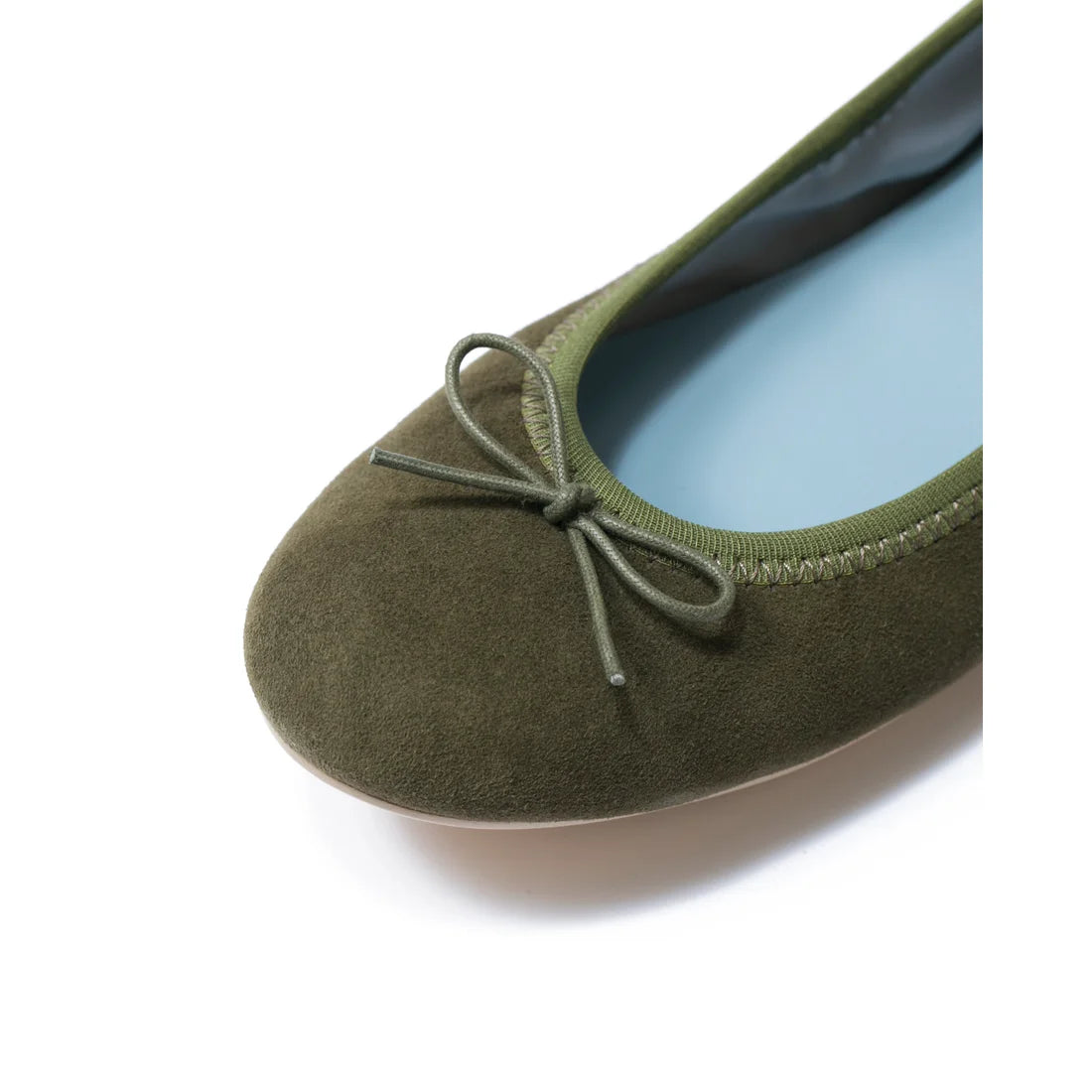 日本製【珍珠色調防水】Emma Francis圓頭平底芭蕾舞鞋(02b-L S147)(Khaki leather suede)（カーキ レザースエード）