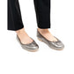 日本製【珍珠色調防水】Emma Francis圓頭平底芭蕾舞鞋( 02b-L M174 )(steel leather mylar)（スチール レザーマイラー）
