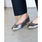 日本製【珍珠色調防水】Emma Francis圓頭平底芭蕾舞鞋( 02b-L M174 )(steel leather mylar)（スチール レザーマイラー）