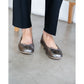 日本製【珍珠色調防水】Emma Francis圓頭平底芭蕾舞鞋( 02b-L M174 )(steel leather mylar)（スチール レザーマイラー）
