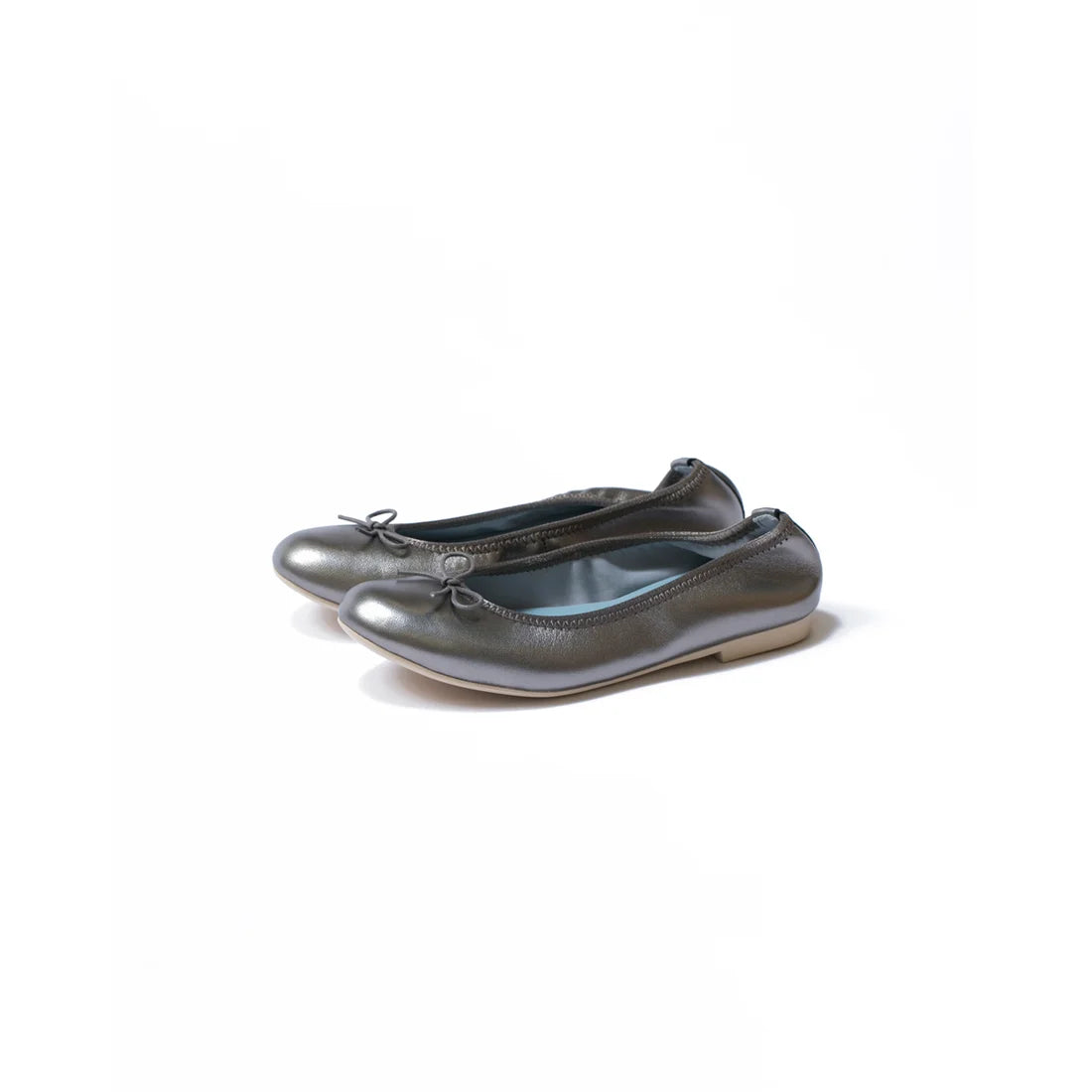 日本製【珍珠色調防水】Emma Francis圓頭平底芭蕾舞鞋( 02b-L M174 )(steel leather mylar)（スチール レザーマイラー）