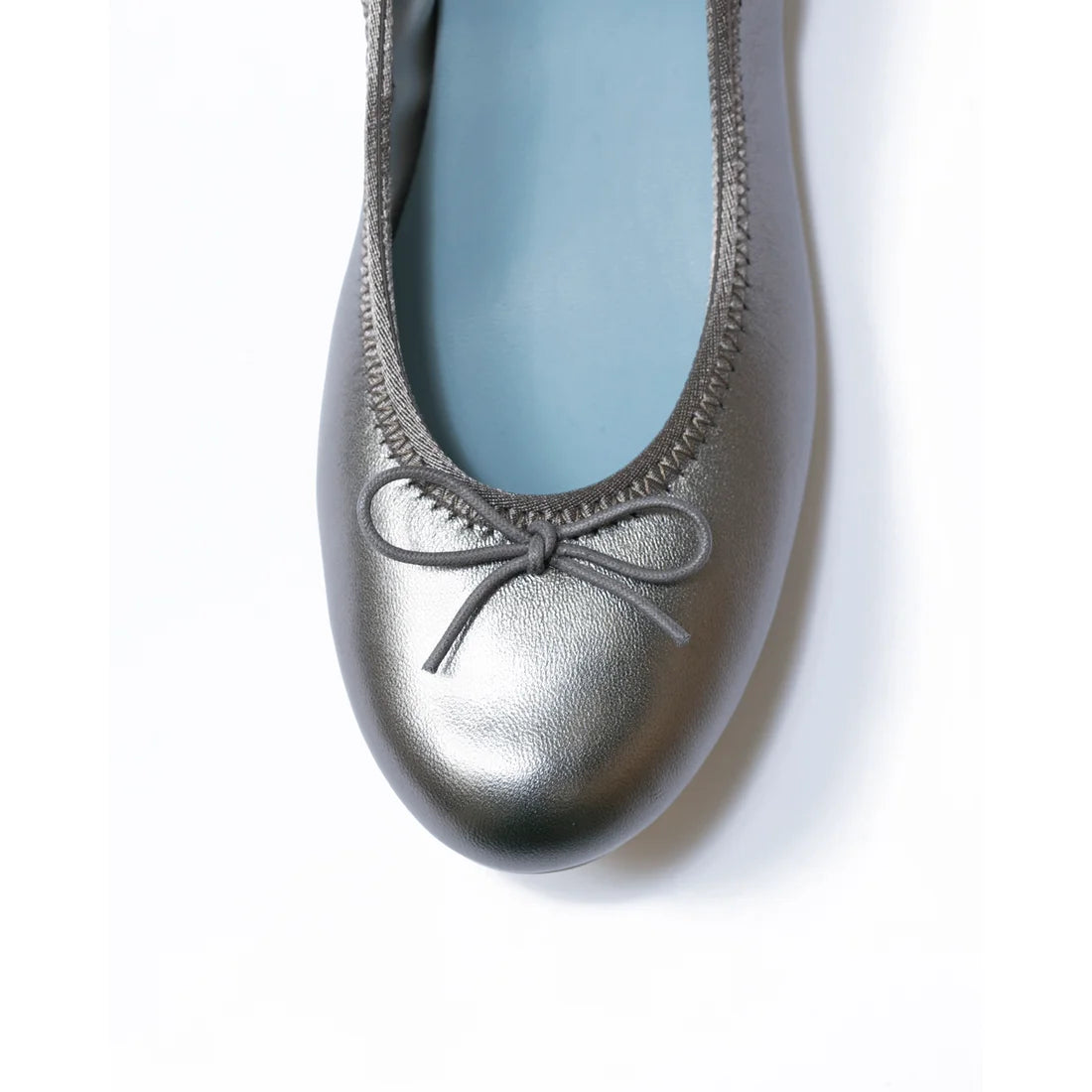 日本製【珍珠色調防水】Emma Francis圓頭平底芭蕾舞鞋( 02b-L M174 )(steel leather mylar)（スチール レザーマイラー）