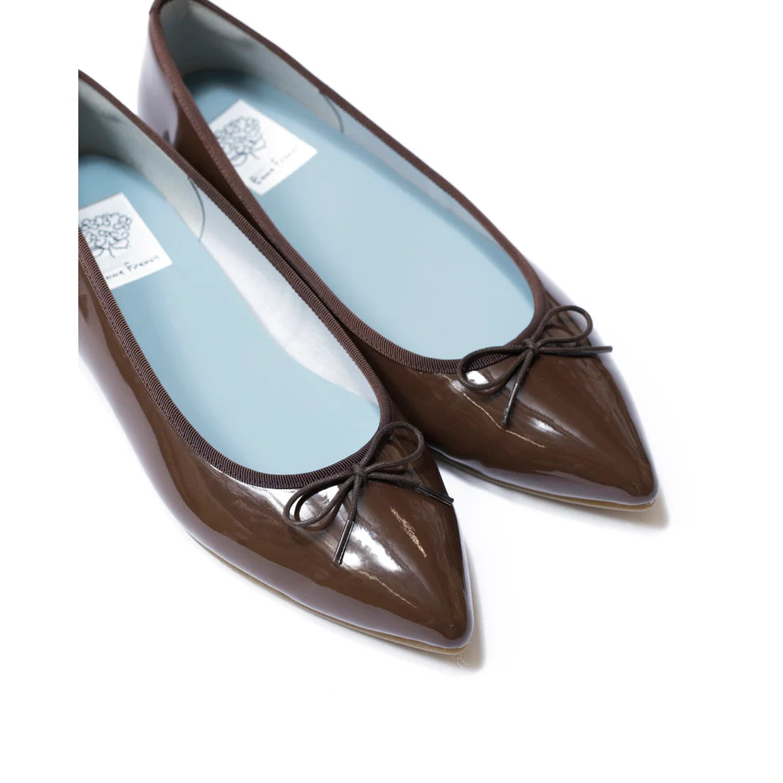 日本製【晴雨兼容】Emma Francis尖頭平底芭蕾舞晴雨鞋(01a-E 105)(Brown Enamel)（ブラウン エナメル）
