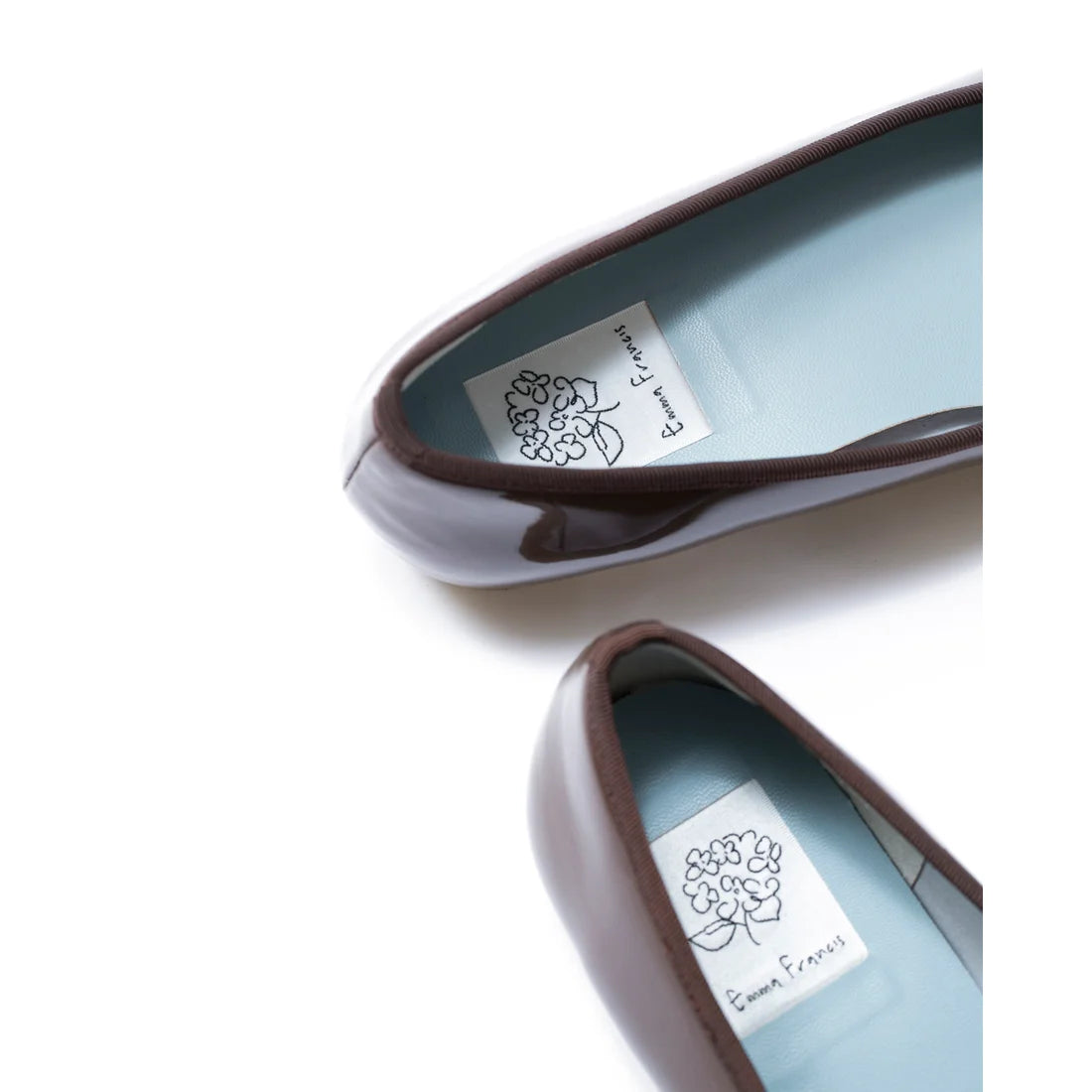 日本製【晴雨兼容】Emma Francis尖頭平底芭蕾舞晴雨鞋(01a-E 105)(Brown Enamel)（ブラウン エナメル）