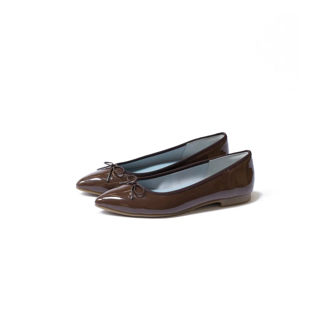 日本製【晴雨兼容】Emma Francis尖頭平底芭蕾舞晴雨鞋(01a-E 105)(Brown Enamel)（ブラウン エナメル）