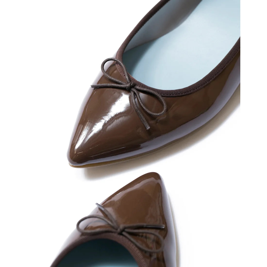 日本製【晴雨兼容】Emma Francis尖頭平底芭蕾舞晴雨鞋(01a-E 105)(Brown Enamel)（ブラウン エナメル）