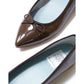 日本製【晴雨兼容】Emma Francis尖頭平底芭蕾舞晴雨鞋(01a-E 105)(Brown Enamel)（ブラウン エナメル）