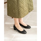 [蘋果皮][防水]Emma Francis 3cm後跟芭蕾舞鞋（黑蘋果皮光滑）(3001a-AP 101)(rack apple leather smooth)（ラック アップルレザースムース）