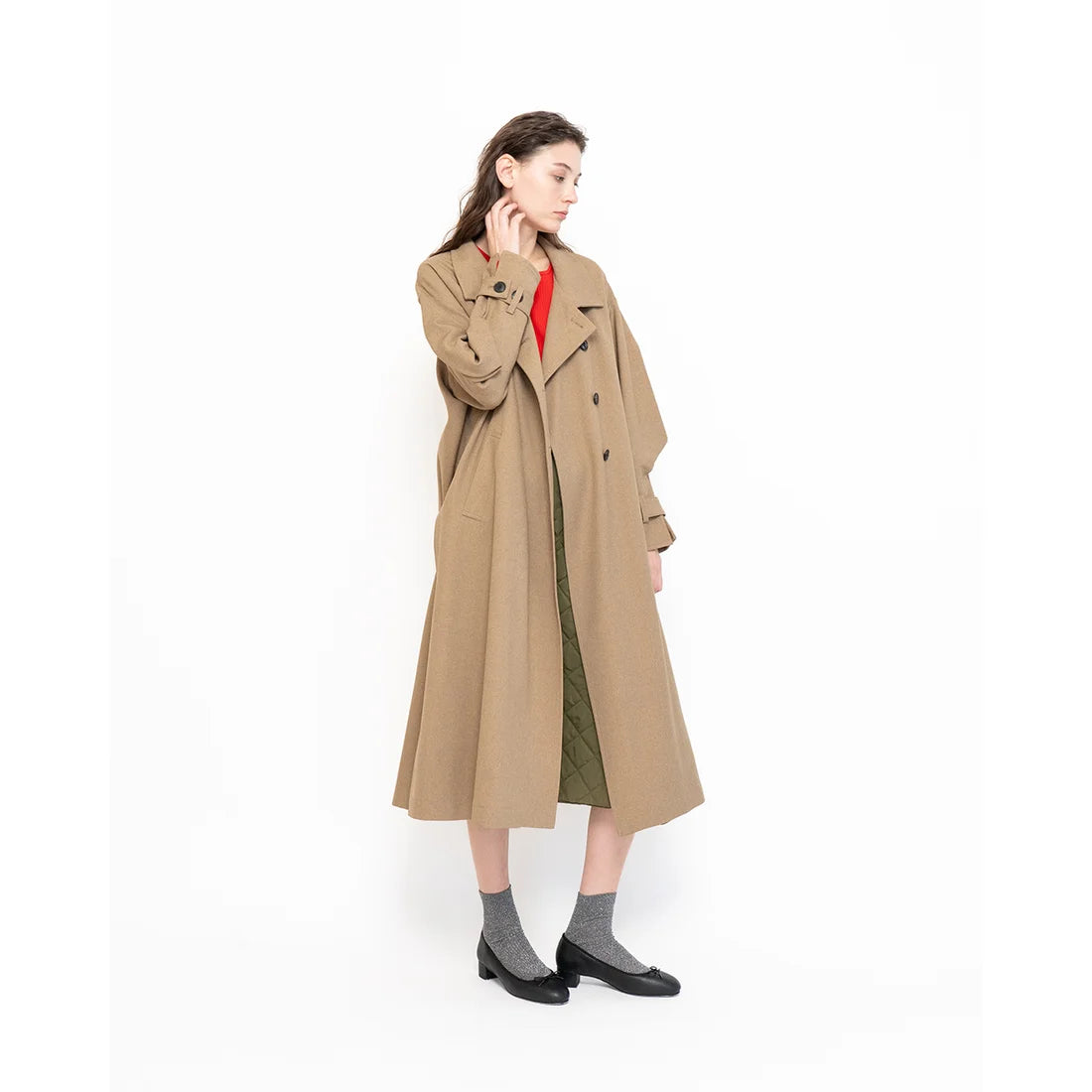 [蘋果皮][防水]Emma Francis 3cm後跟芭蕾舞鞋（黑蘋果皮光滑）(3001a-AP 101)(rack apple leather smooth)（ラック アップルレザースムース）