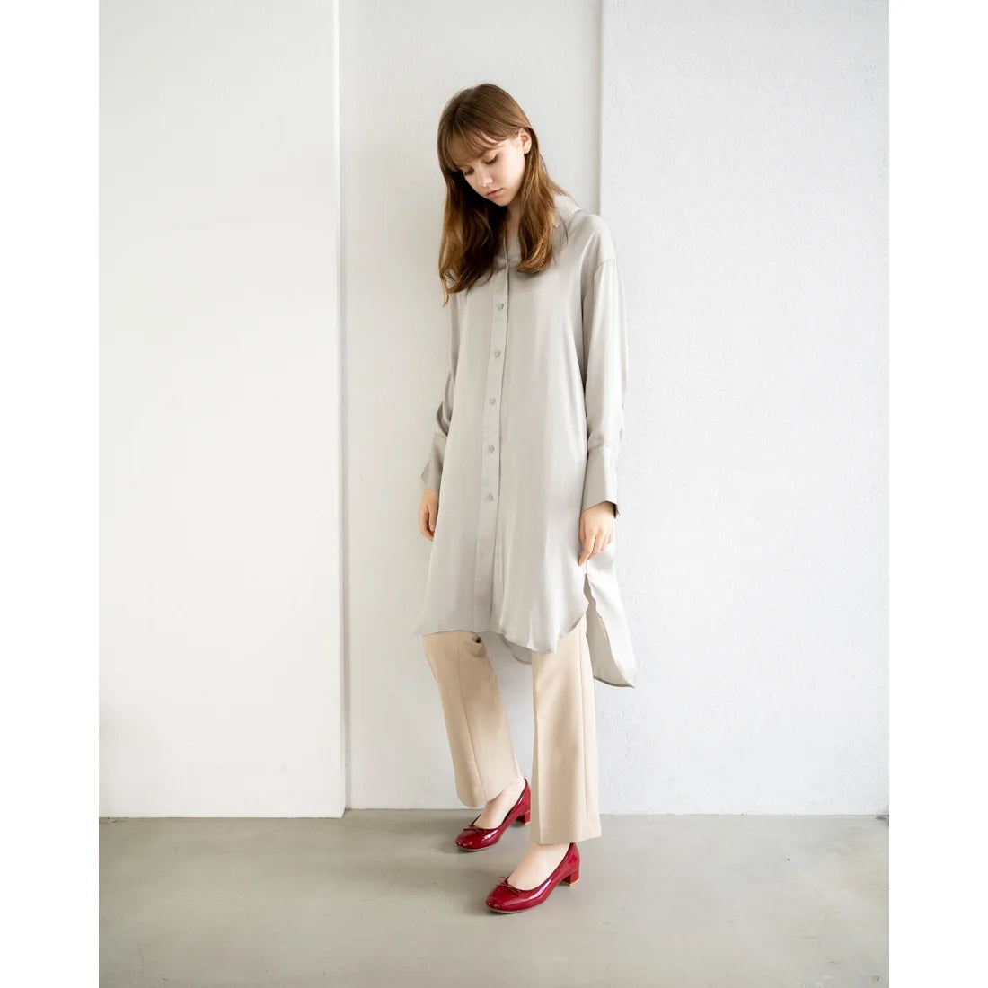 日本製【相容雨天】Emma Francis 圓頭3cm跟芭蕾舞鞋(3001a-E 135)(Red enamel)（レッド エナメル）