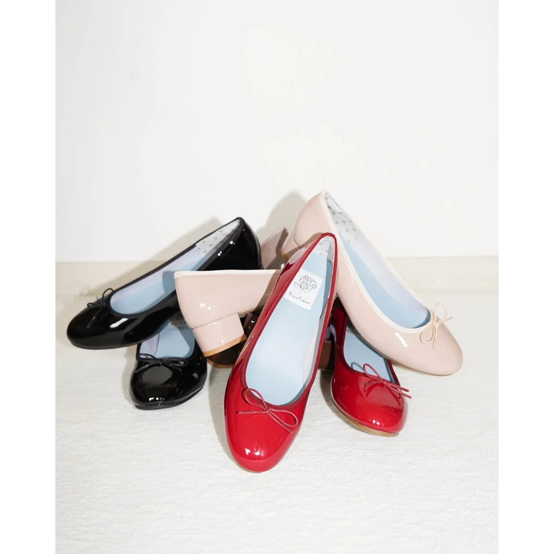 日本製【相容雨天】Emma Francis 圓頭3cm跟芭蕾舞鞋(3001a-E 135)(Red enamel)（レッド エナメル）