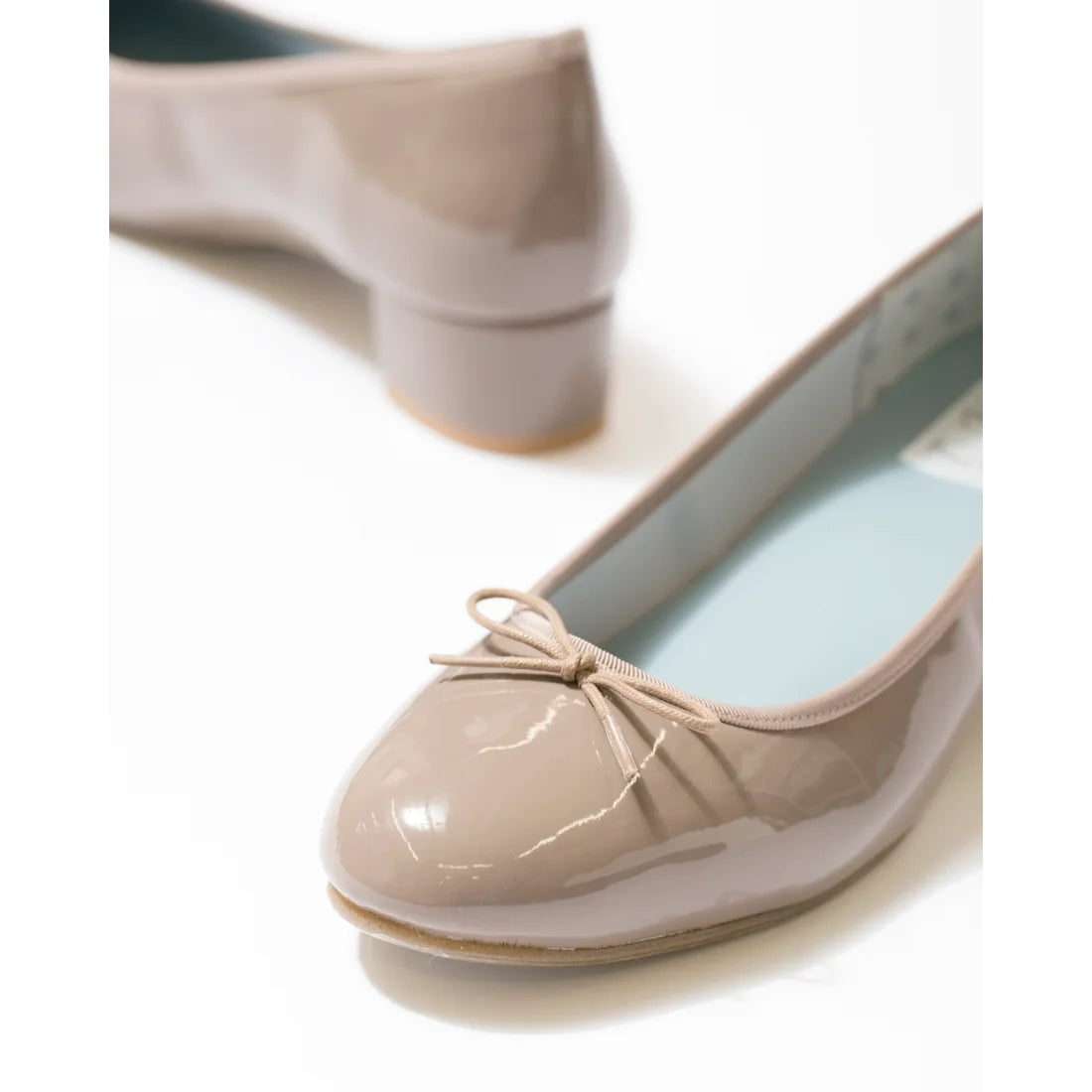 日本製【相容雨天】Emma Francis圓頭3cm跟芭蕾舞鞋(3001a-E 155)(Charcoal gray enamel)（チャコールグレー エナメル）