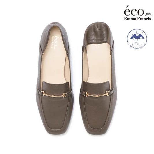 [蘋果皮][防水]Emma Francis 平底樂福鞋（棕色蘋果皮光滑）(03c-AP 105)(brown apple leather smooth)（ブラウン アップルレザースムース）