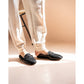 [蘋果皮][防水]Emma Francis 平底樂福鞋（黑蘋果皮滑順）(03c-AP 101)(black apple leather smooth)（ブラック アップルレザースムース）